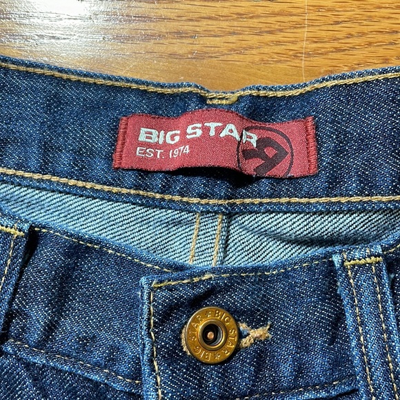Big Star mens 34x31 pioneer bootcut mid wash denim blue jeans EUC - Picture 6 of 9